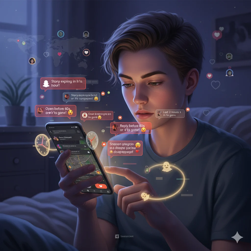 Visual representation of the importance of Time Sensitive notifications for engagement on Snapchat.