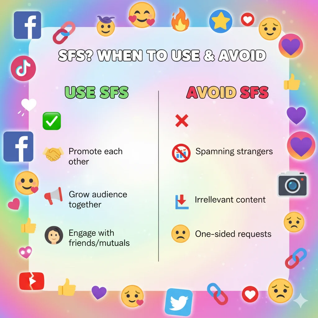 Comparison of SFS usage across Snapchat, Instagram, and TikTok