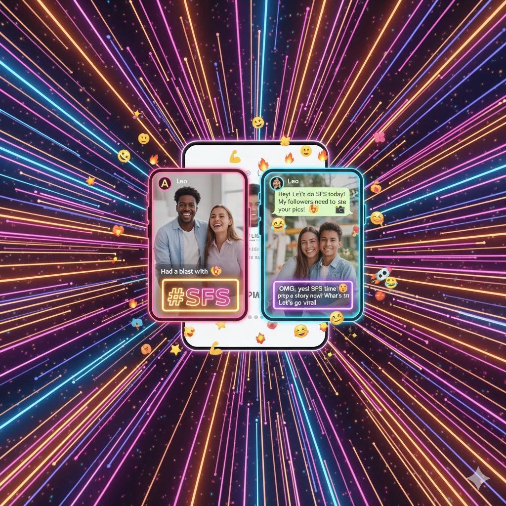 Friends chatting on Snapchat about SFS shoutouts