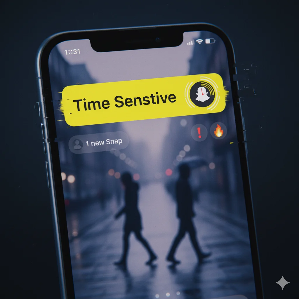 Visual explaining the origin and background of Time Sensitive notifications on Snapchat.