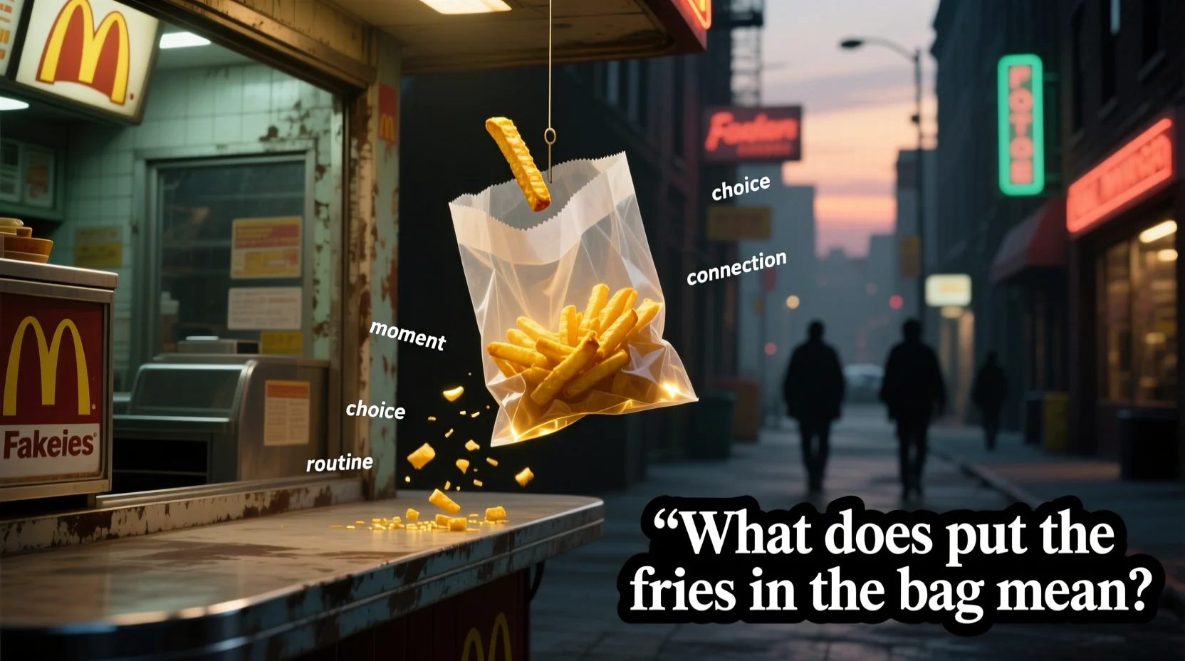 what does put the fries in the bag mean
